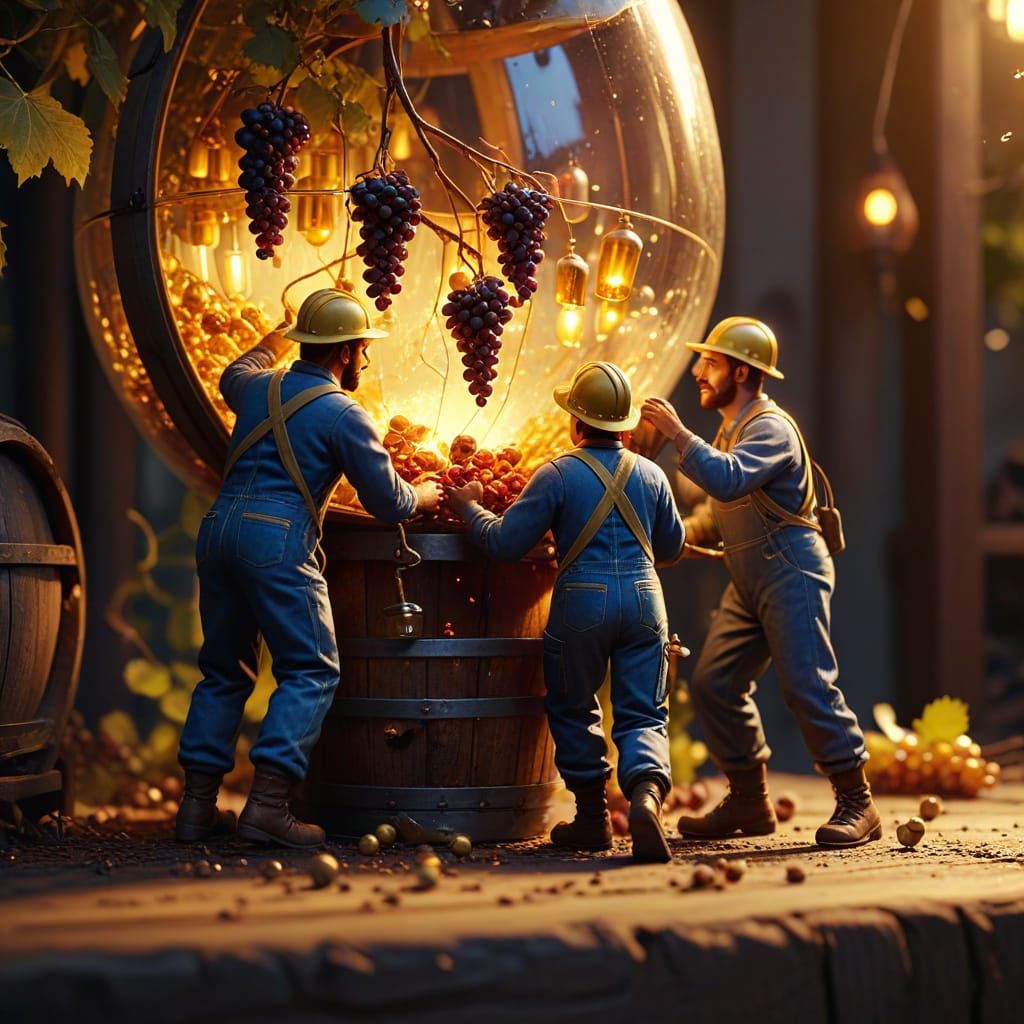 Cinematic Wine Harvest Scene in Hyper-Realistic Style