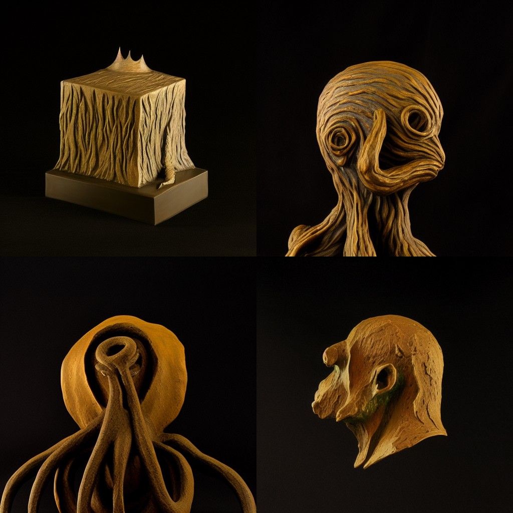 Bronze Nyarlathotep Sculpture in Gorey Style