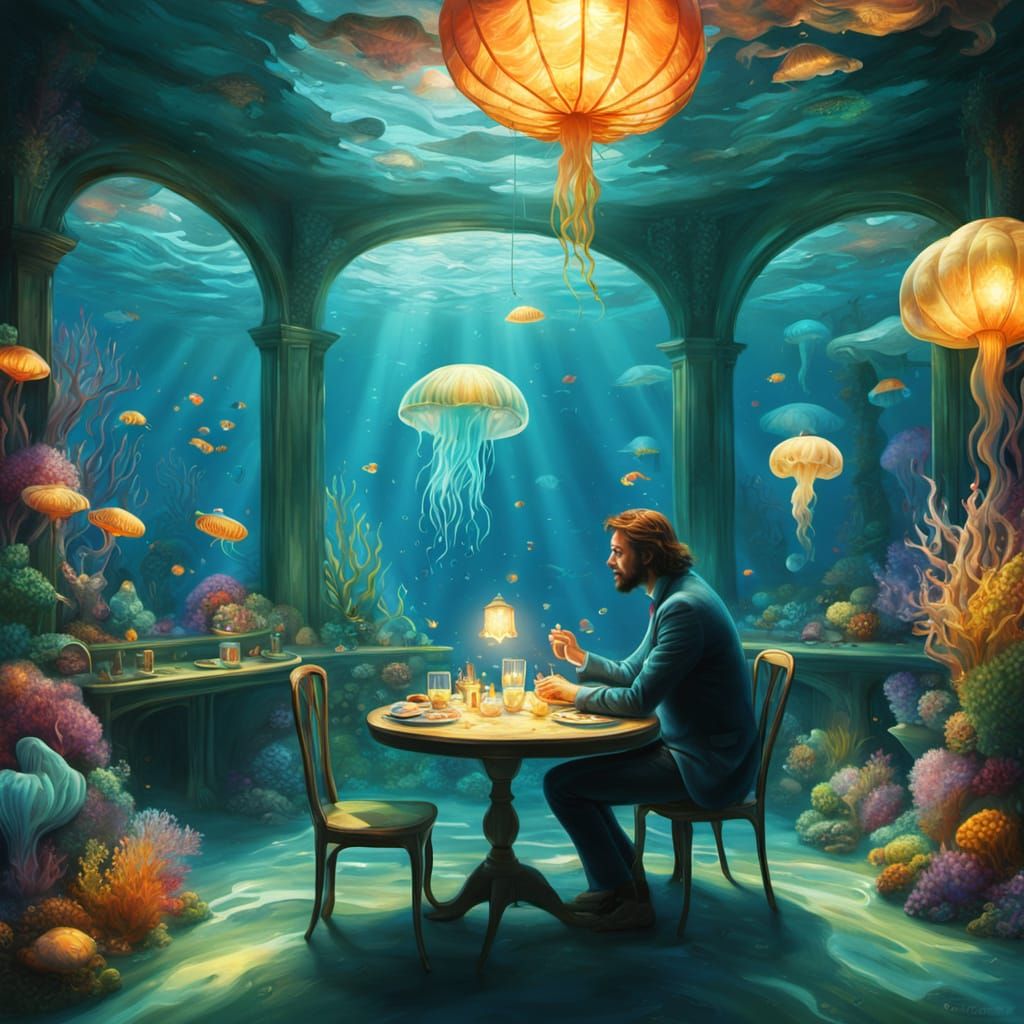 Man Meets Mermaid in Ethereal Underwater Home