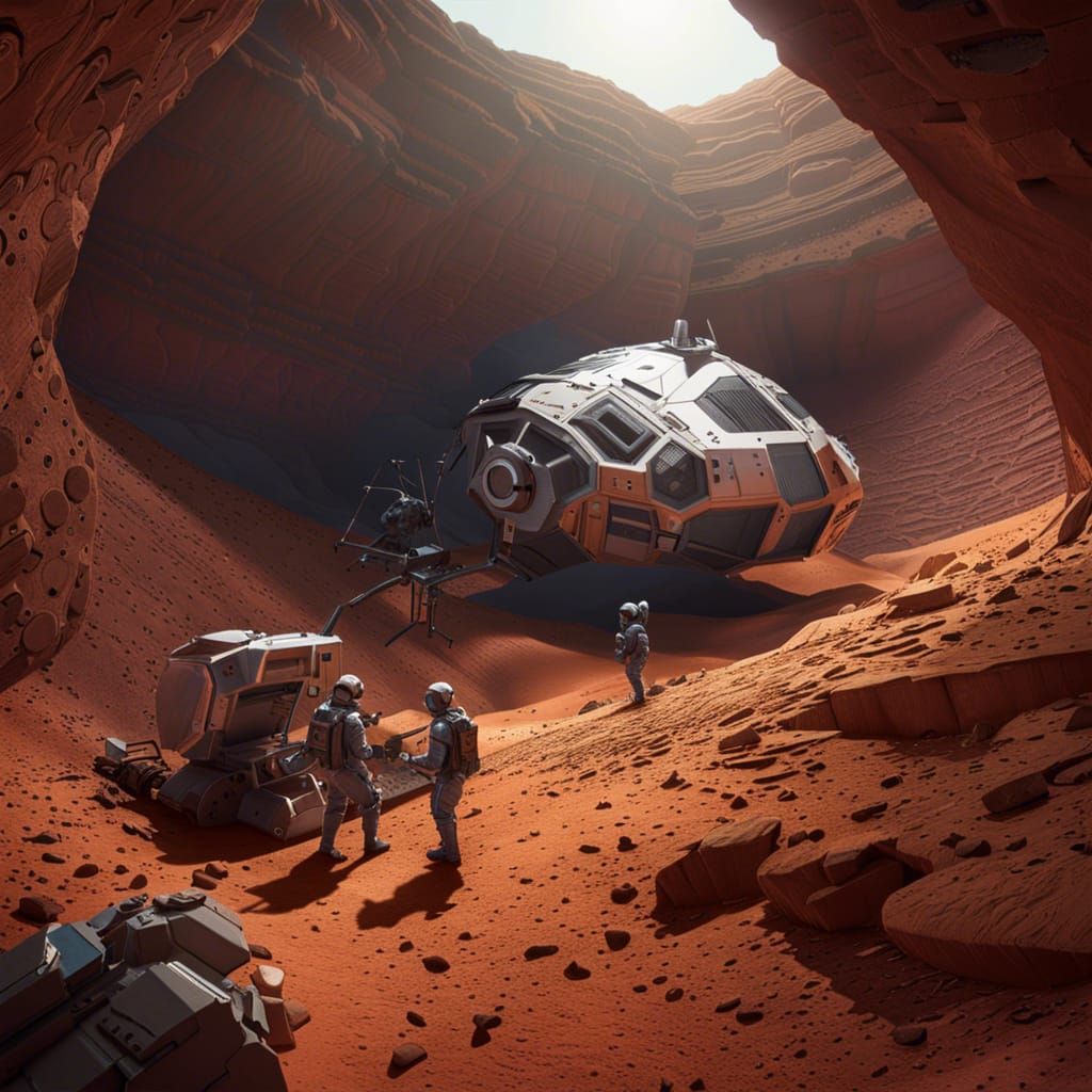 Archaeological Adventure on Mars: Excavating a Spaceship