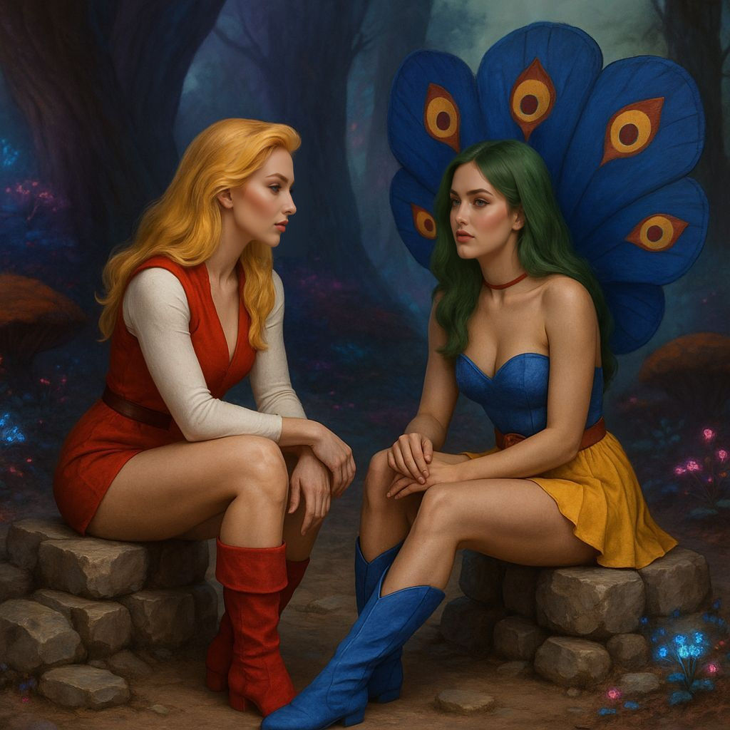 Princess Adora and Peekablue Chat in Alien Forest