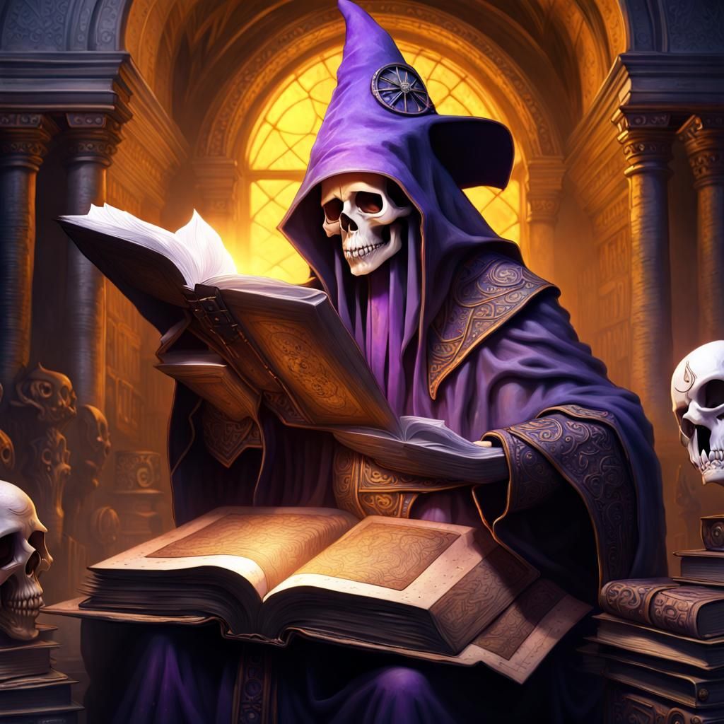 Skull Wizard Emerges: Dark Fantasy Concept Art