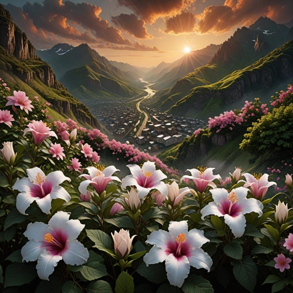Epic Lilies of the Valleys in Vibrant Digital Matte Painting