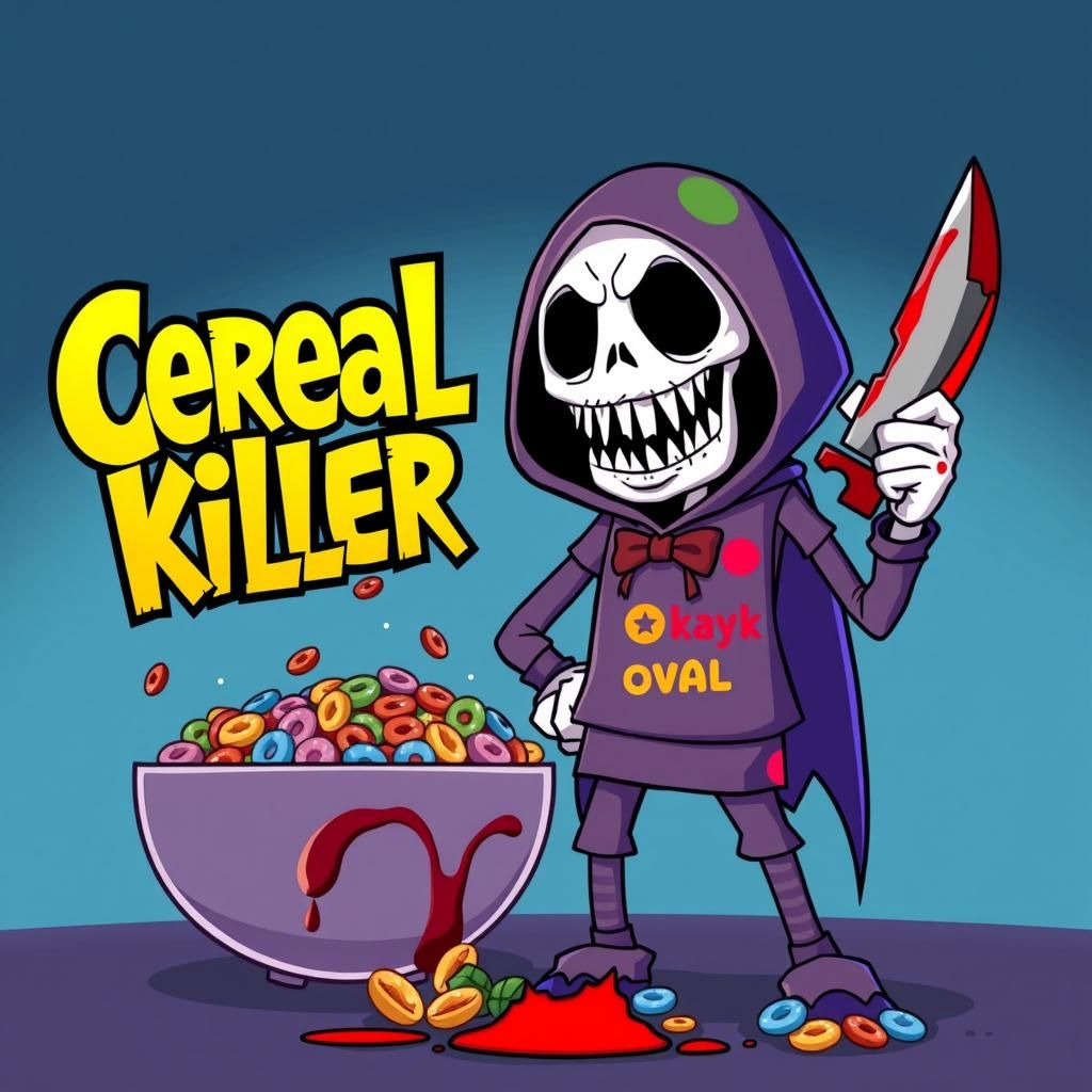 Cereal Killer: Horror Mascot in Animated Style