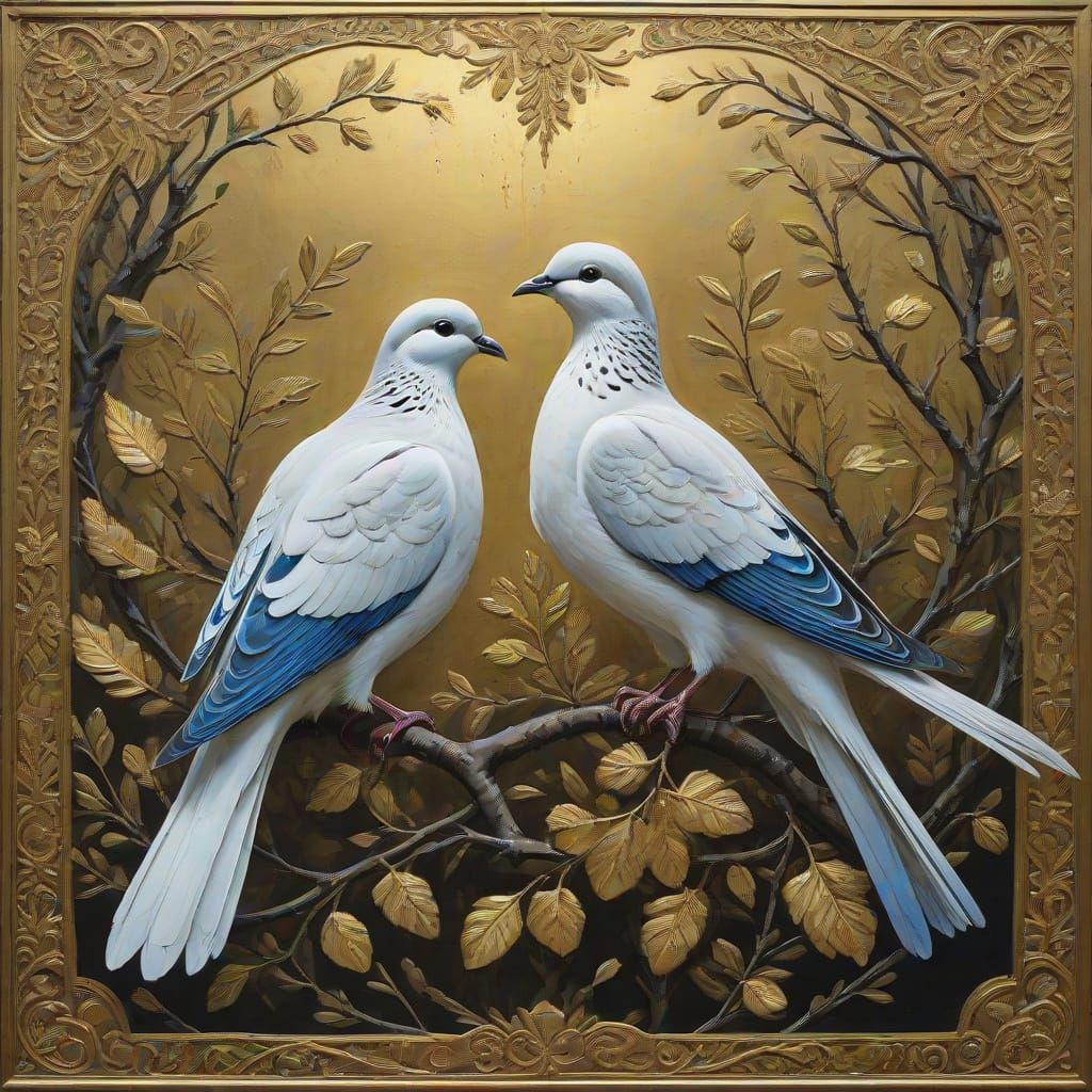 Doves in Dramatic Chiaroscuro