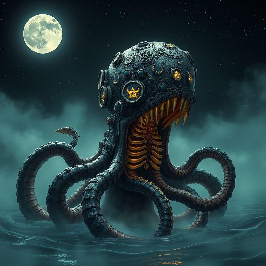 Steampunk Kraken Rising: Gothic Horror in Phosphorescent Sea
