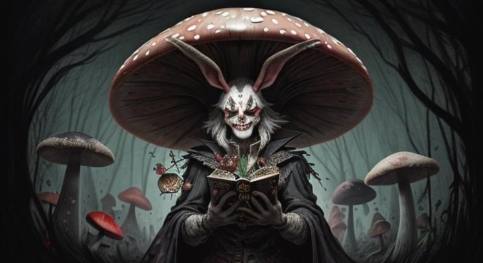 Mystic Joker Face Mask of a Mushroom Man