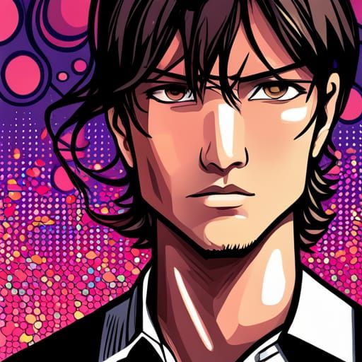 Disco Pop Manga Portrait in Contemporary Style