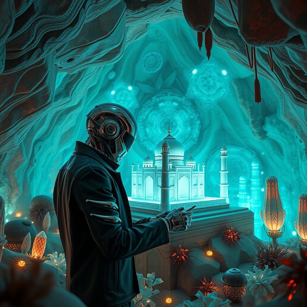 Cyborg Crafts Taj Mahal in Alien Cave