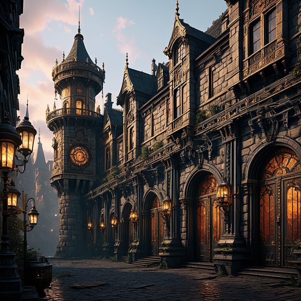 Steampunk Fantasy Castle Concept Art