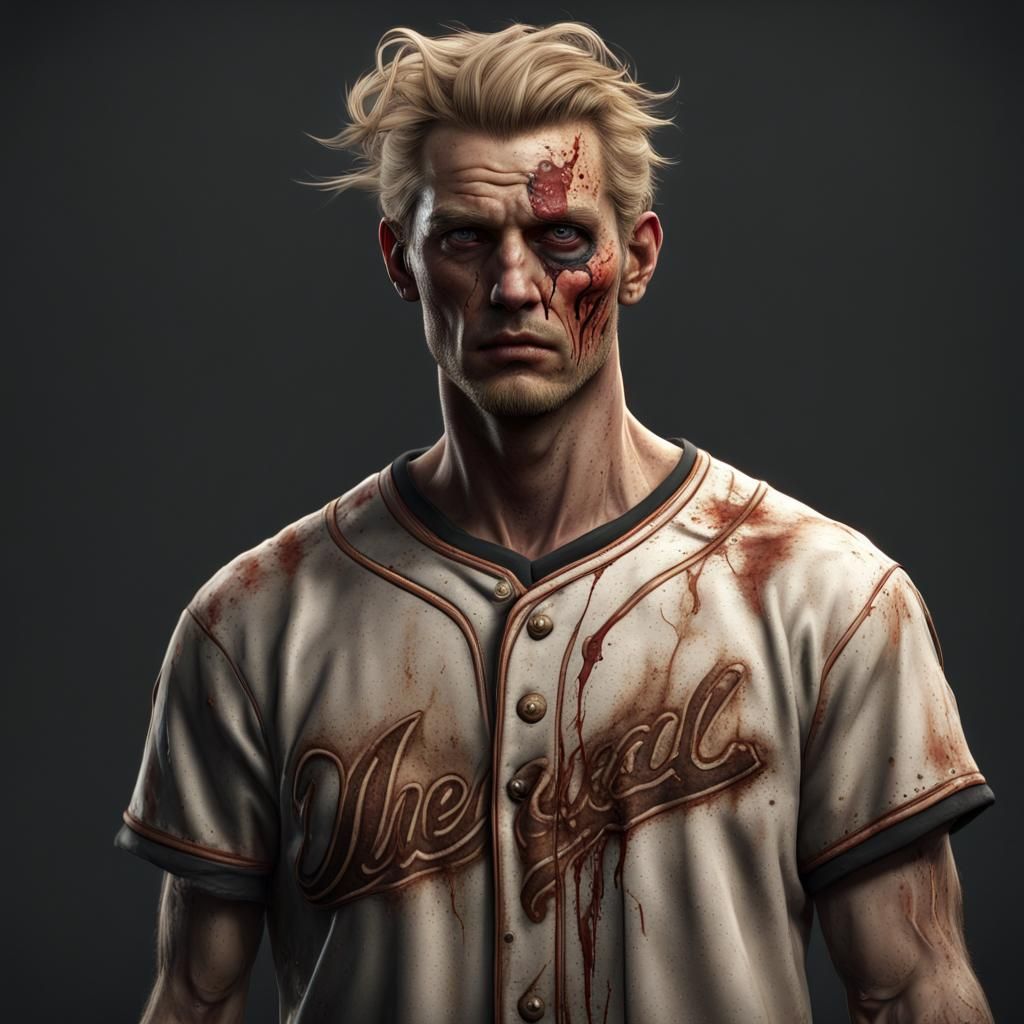 Cruel Faced Man with Decaying Skin