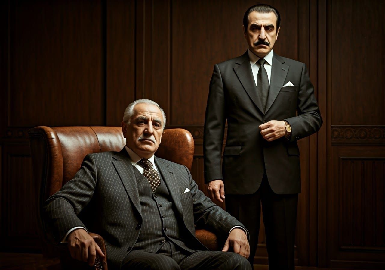 Vintage Italian Mafia Scene in Neorealist Style