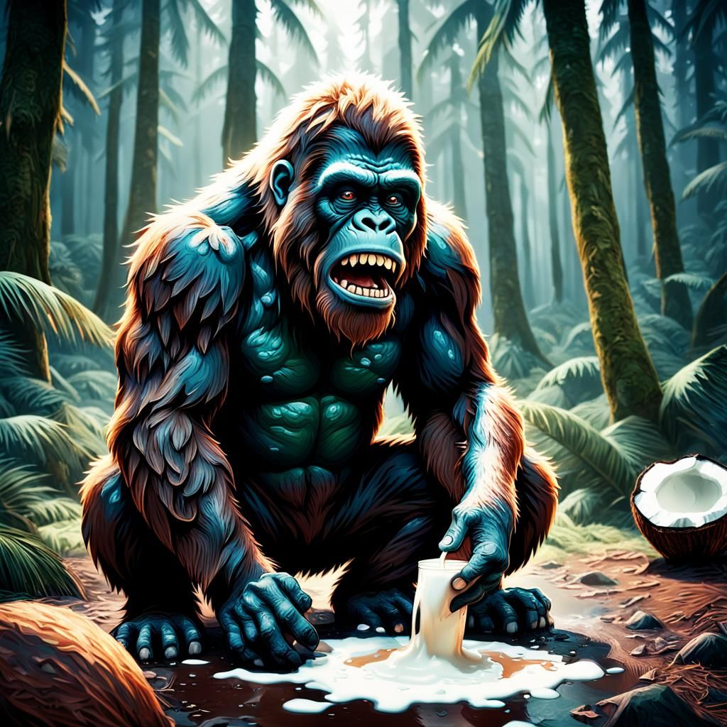 Sasquatch's Lament: A Cinematic Film Still