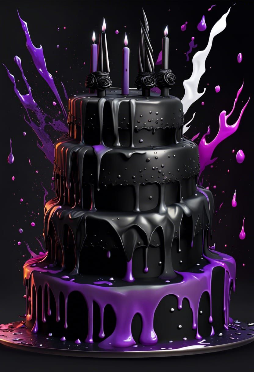 Gothic Punk Cake in 3D Vector Art