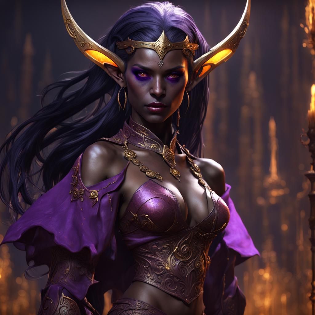 Dark Elf Rogue in Dark Fantasy Style