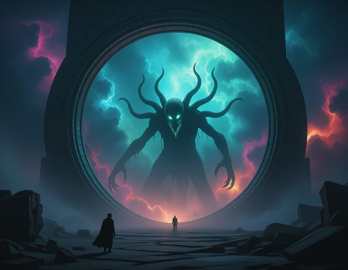 Eldritch Creature Emerges from Mystical Portal