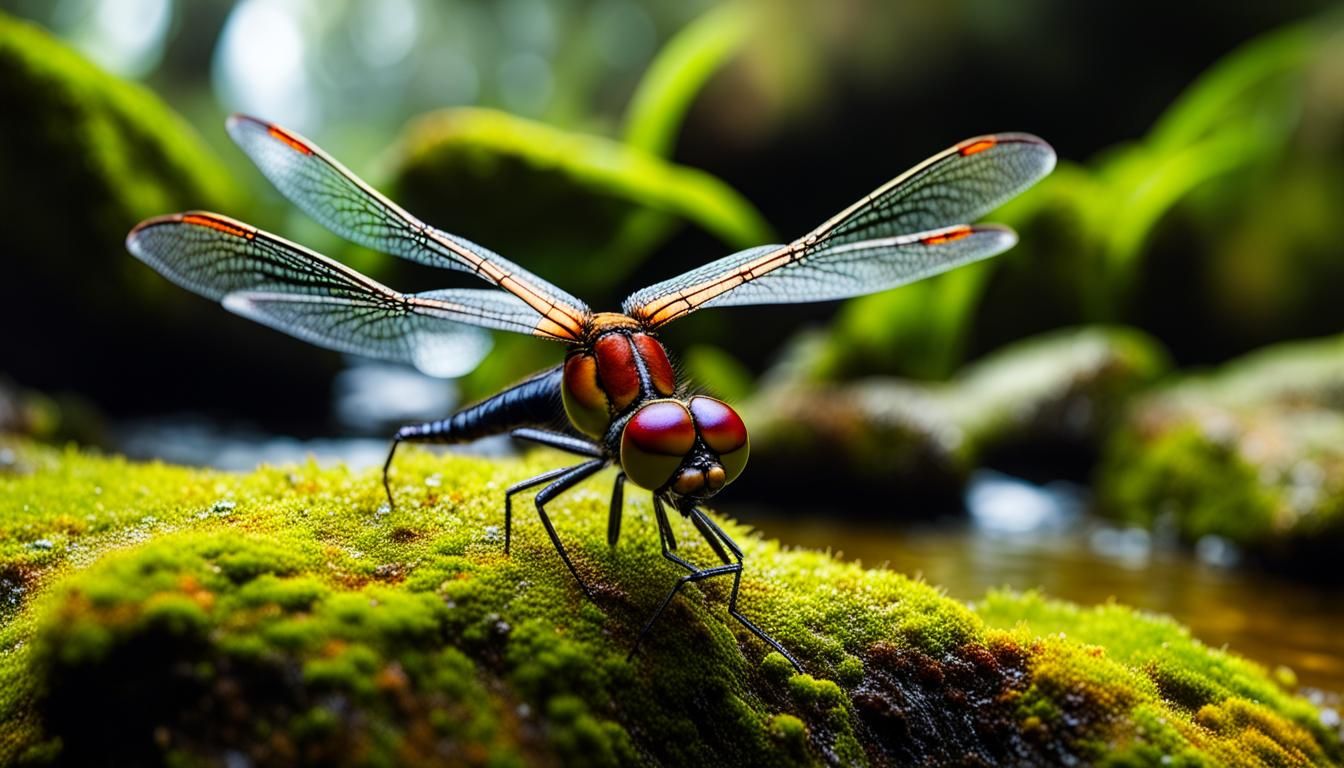 Microscopic Dragonfly World from a Bug's Perspective