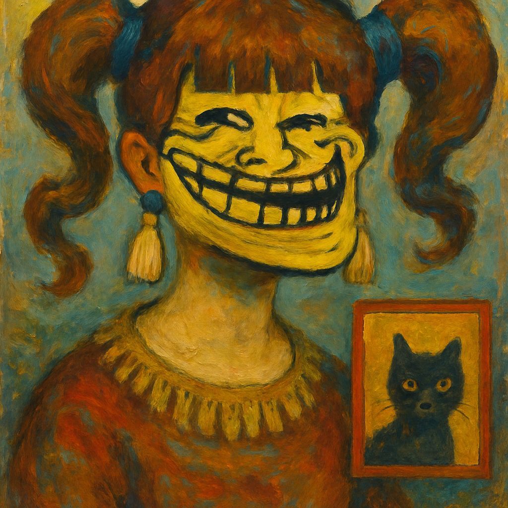 Surreal Oil Painting of a Troll Girl