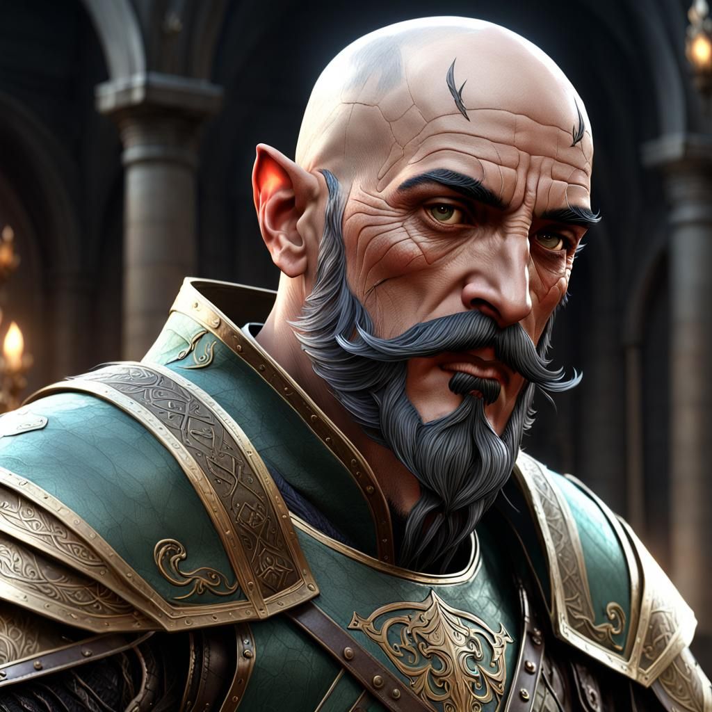 Hyper-Realistic High Elf Warrior in Dark Fantasy Style