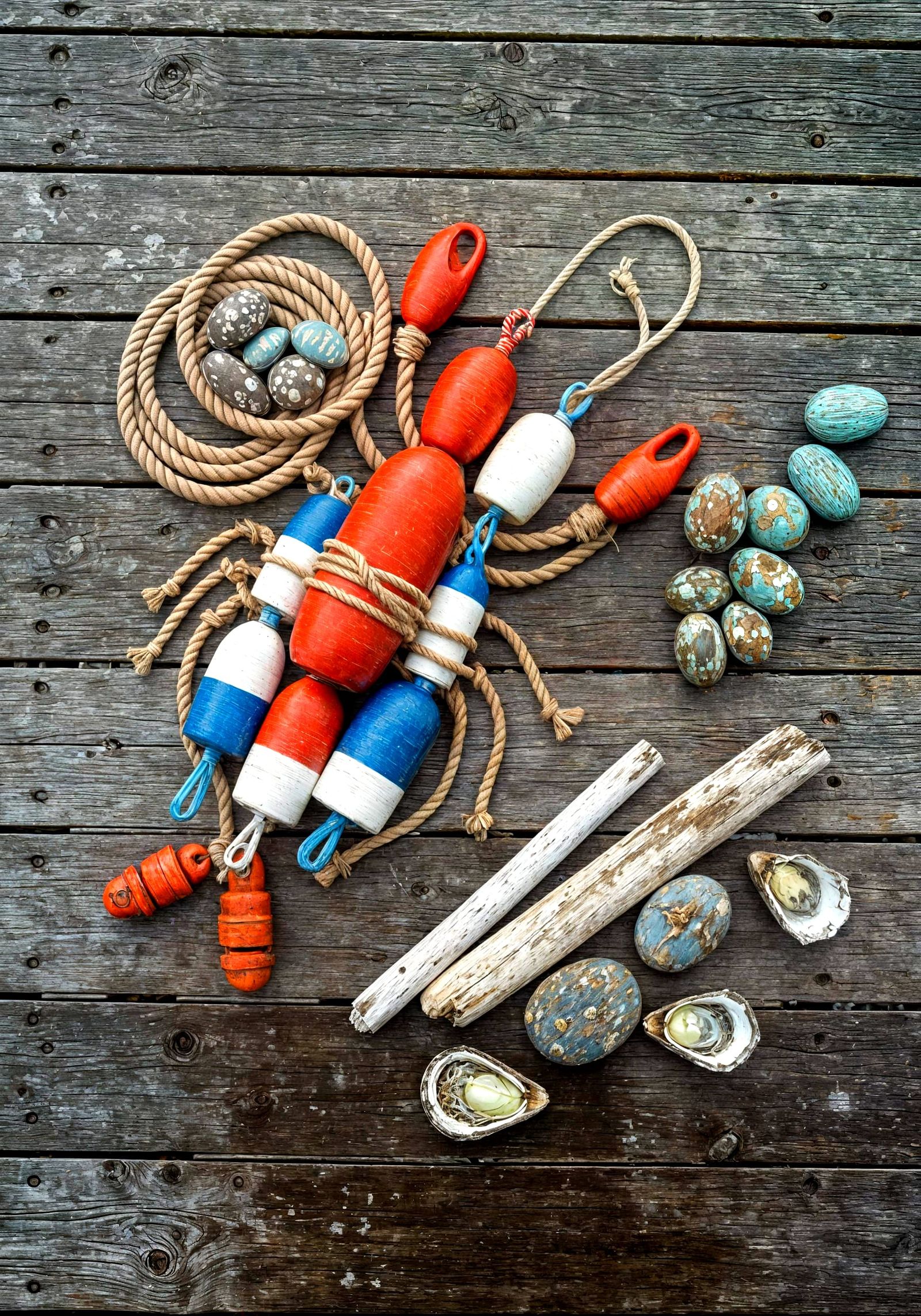 Seafood Platter Made of Beach Finds in Realist Style