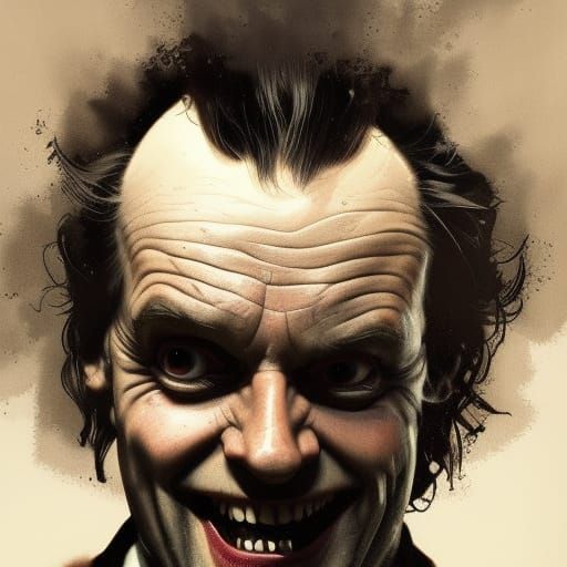 Creepy Jack Torrance Portrait in Art Nouveau Style