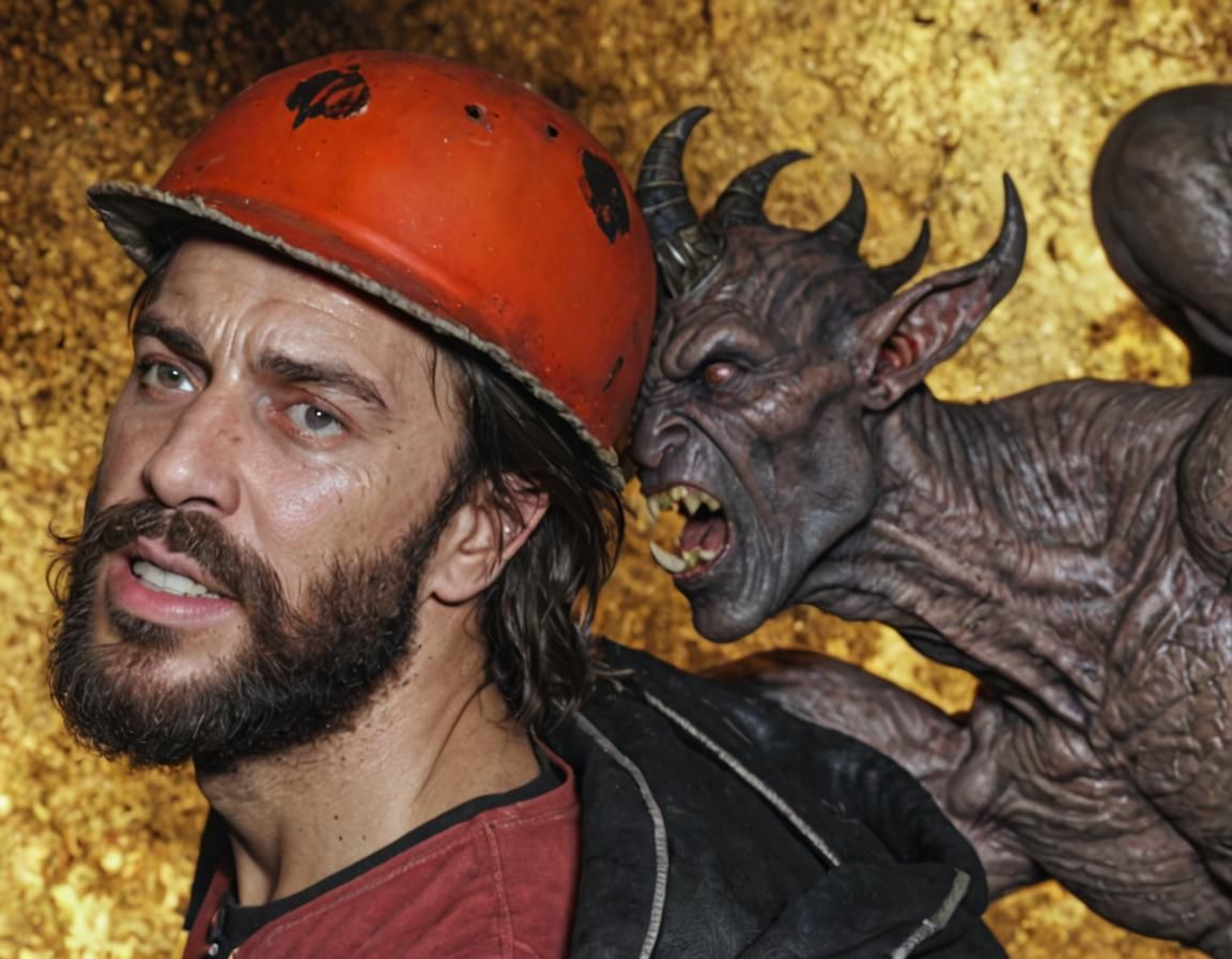 Demon whispering in ear of man Ultra realistic, hyper realis...