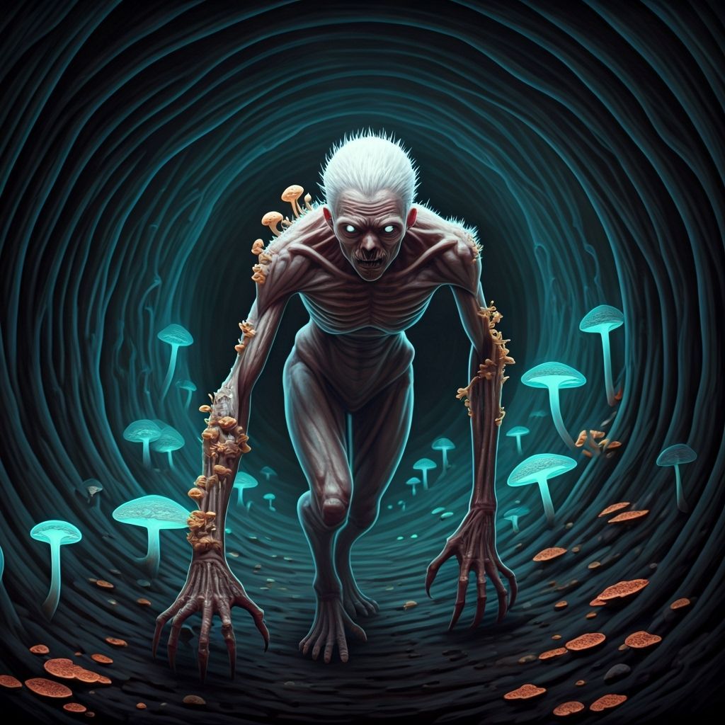 Albino Tunneler in Dark Biomechanical Style