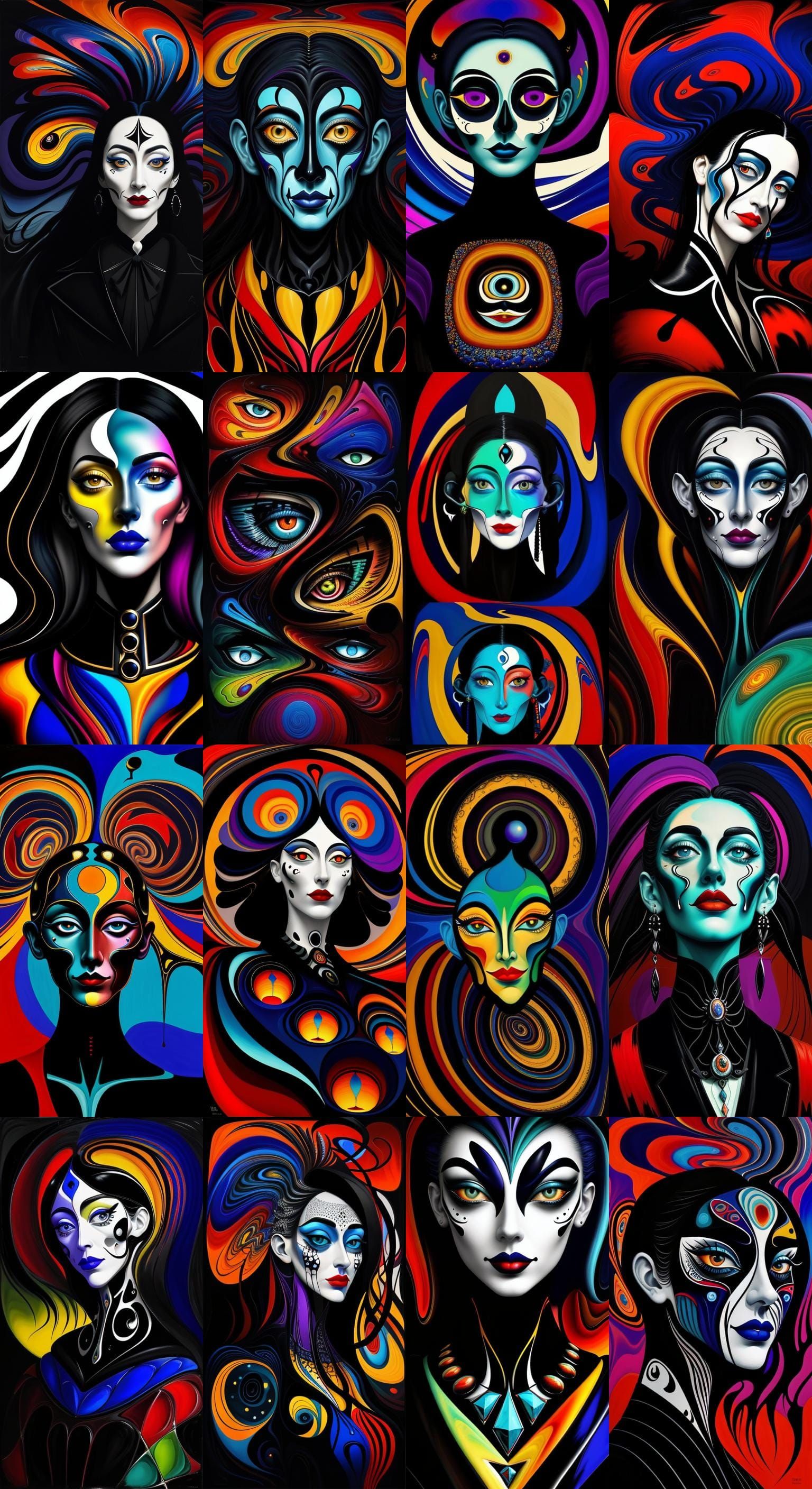 Distorted Surreal Face in Fauvist Oil Painting