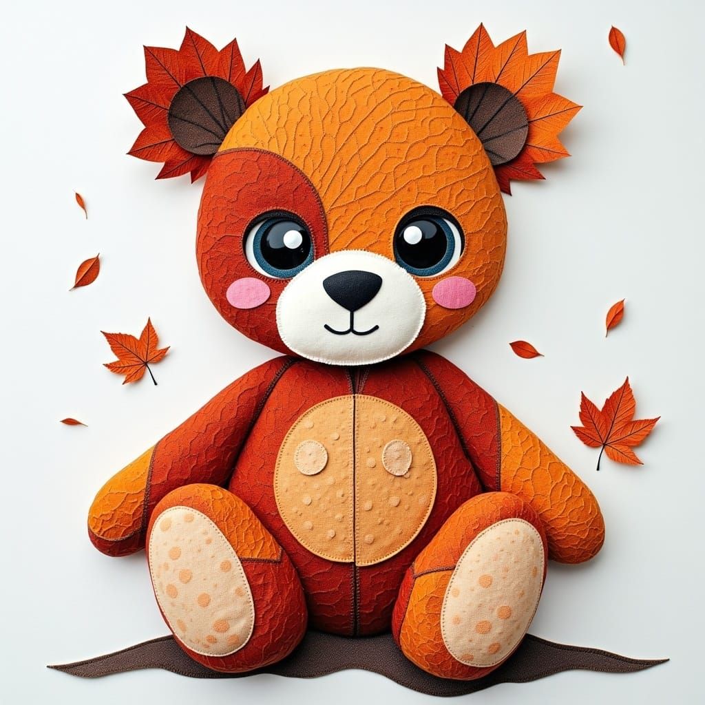 Expressive Paper Art Teddy Bear Collage