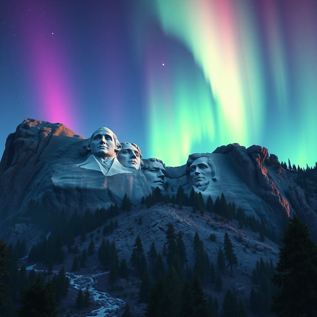 Spectacular Aurora Borealis Illuminates America's Iconic Mon...