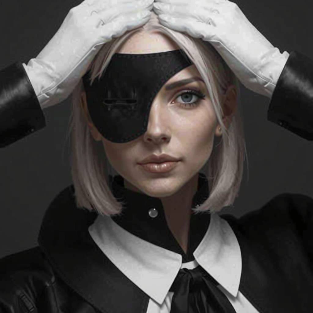 Red-Haired Woman in Noir Graffiti Art Style