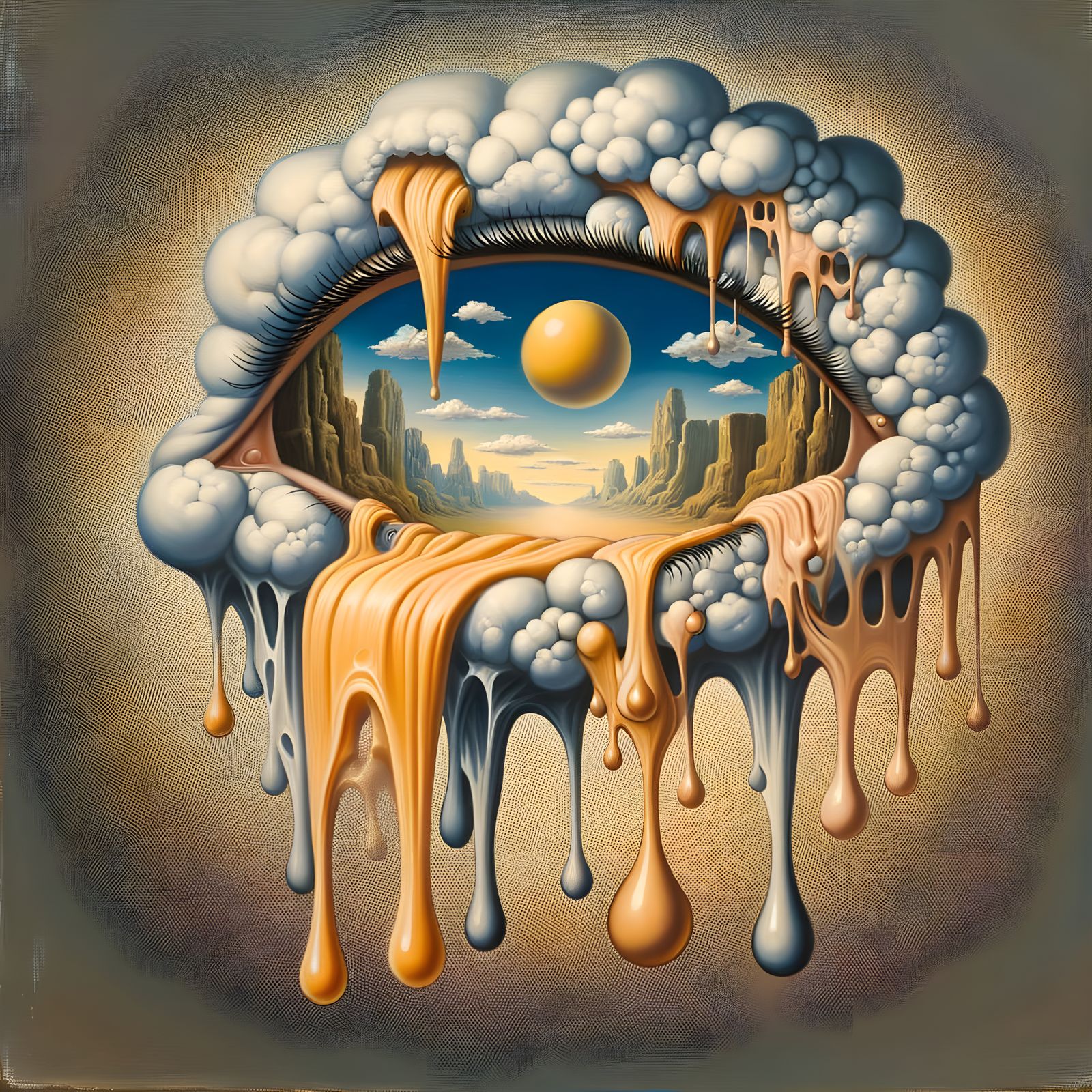 Surreal Melting Objects Oil Painting