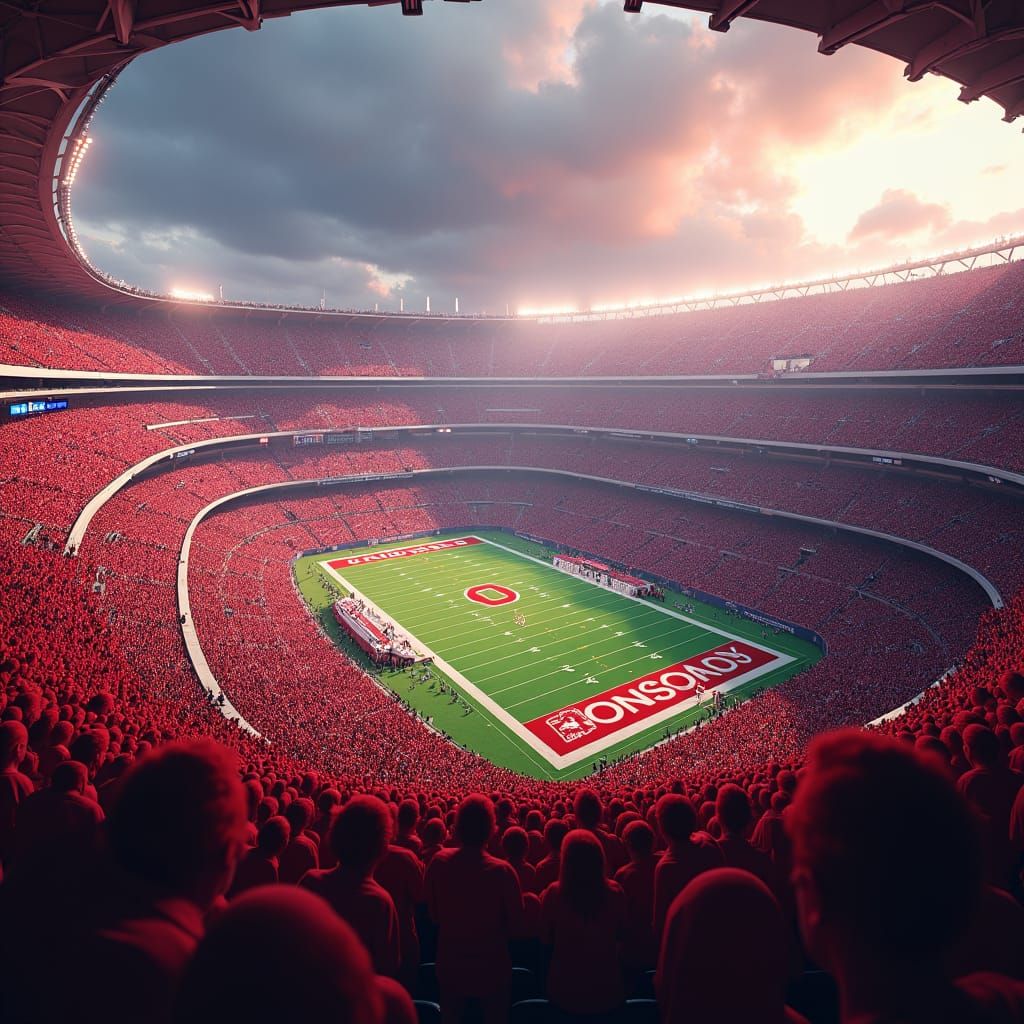Ohio Stadium Packed with Fans: Digital Matte Painting