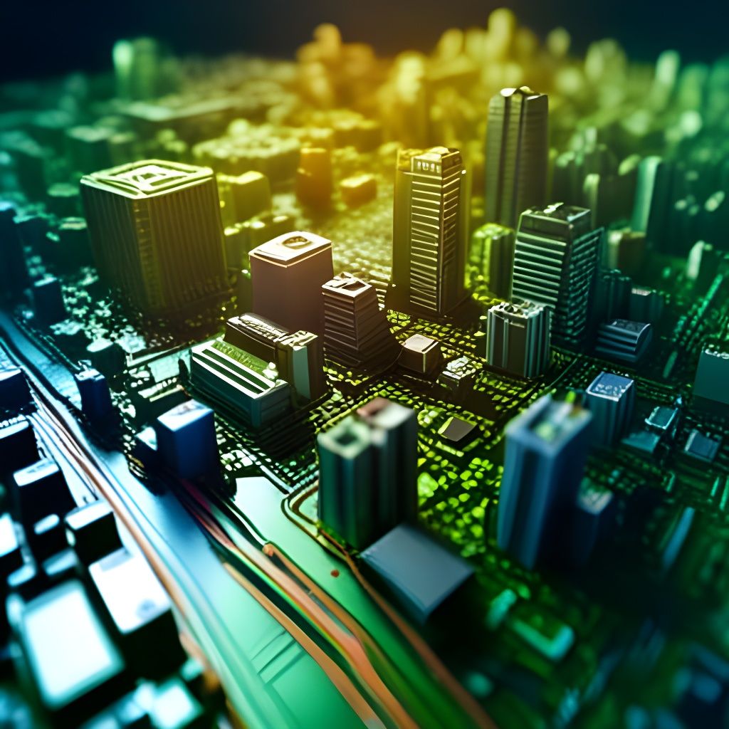 Intricate Motherboard City in Hyperrealistic Detail