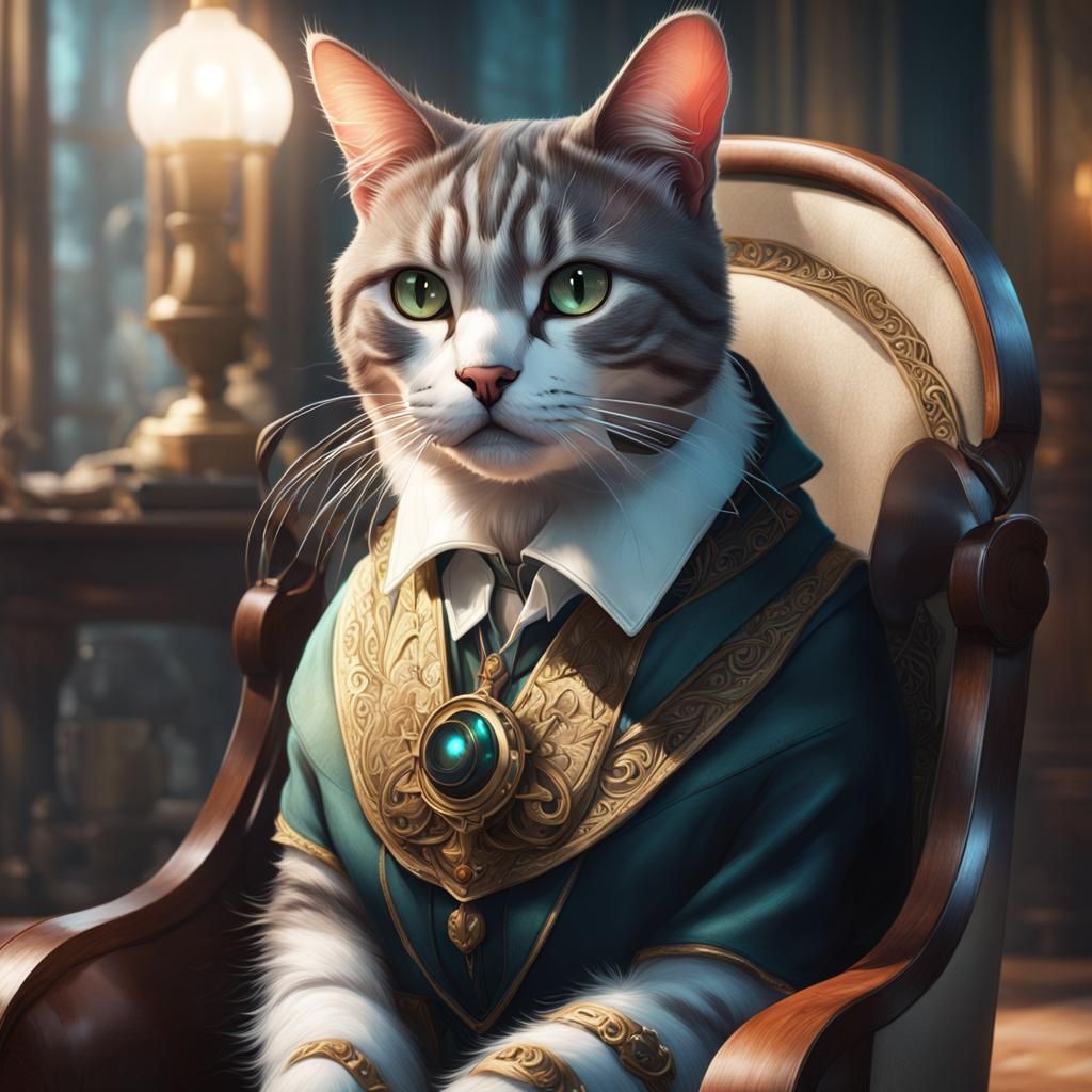 Cat Portrait with Dynamic Lighting