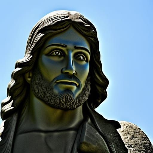 Hyperrealistic Jesus Christ as a Smurf