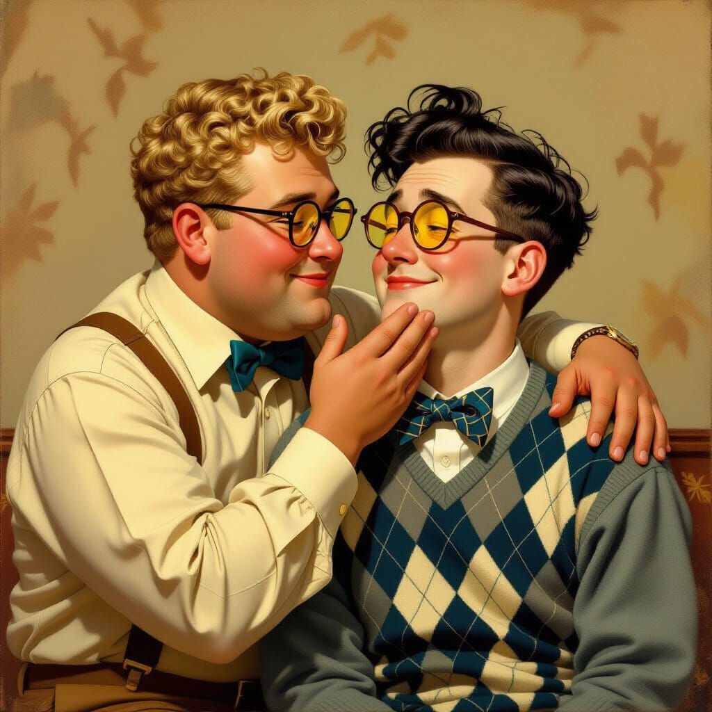 Touching Friendship in Norman Rockwell Style