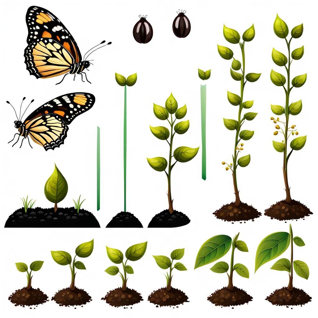 Butterfly Growth Cycle: 2D Sprite Sheet