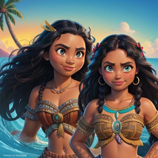 Moana Movie Poster in Comic Book Art Style