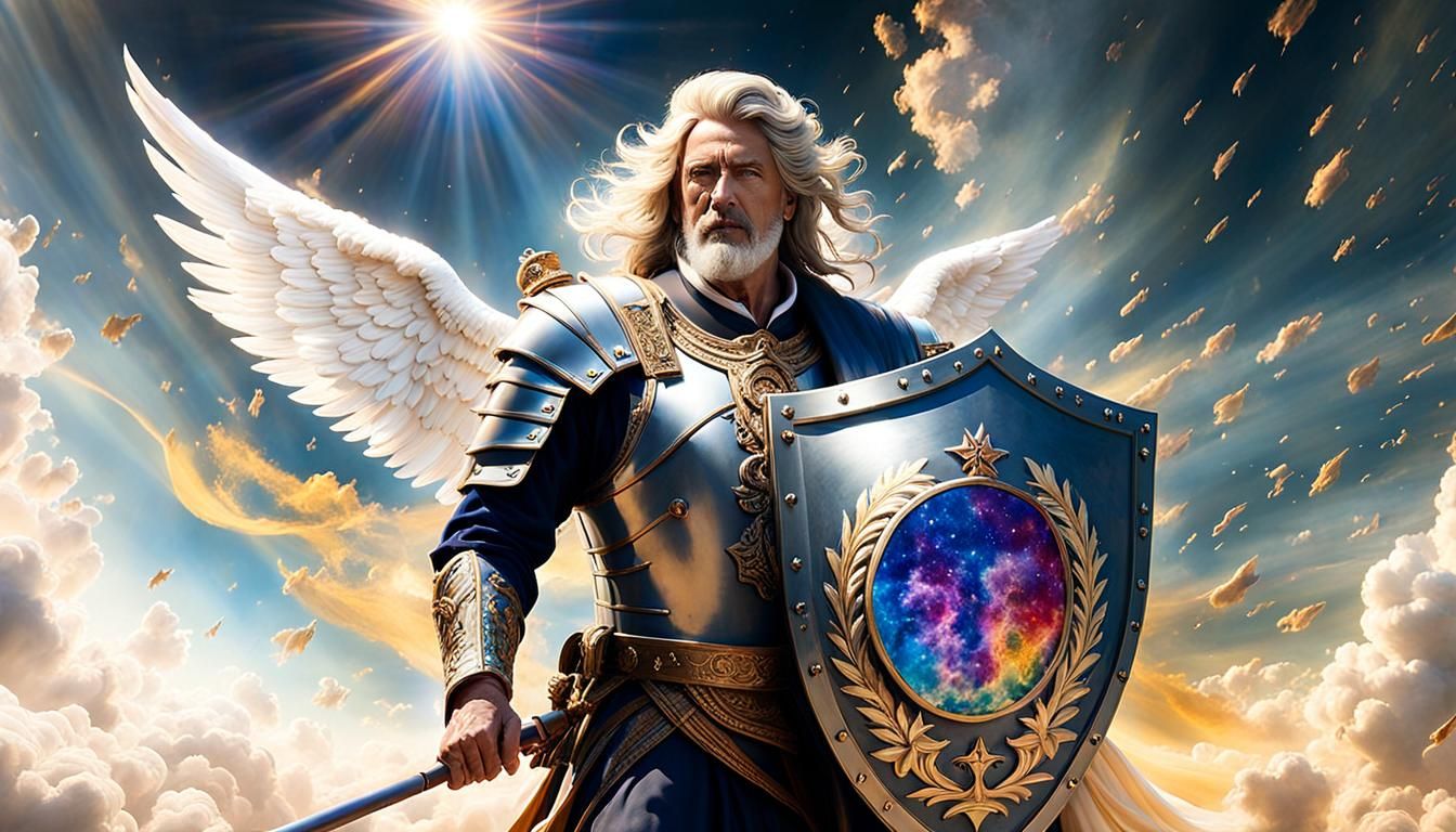 Explosion of Divinity: Man's Head in Surreal Dust