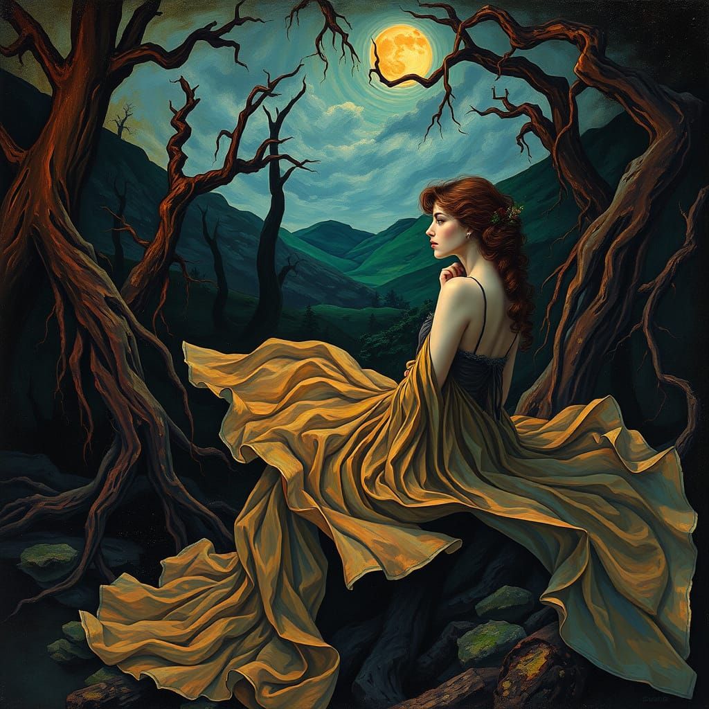 Surreal Woman in a Baroque Fauvist Nightmare