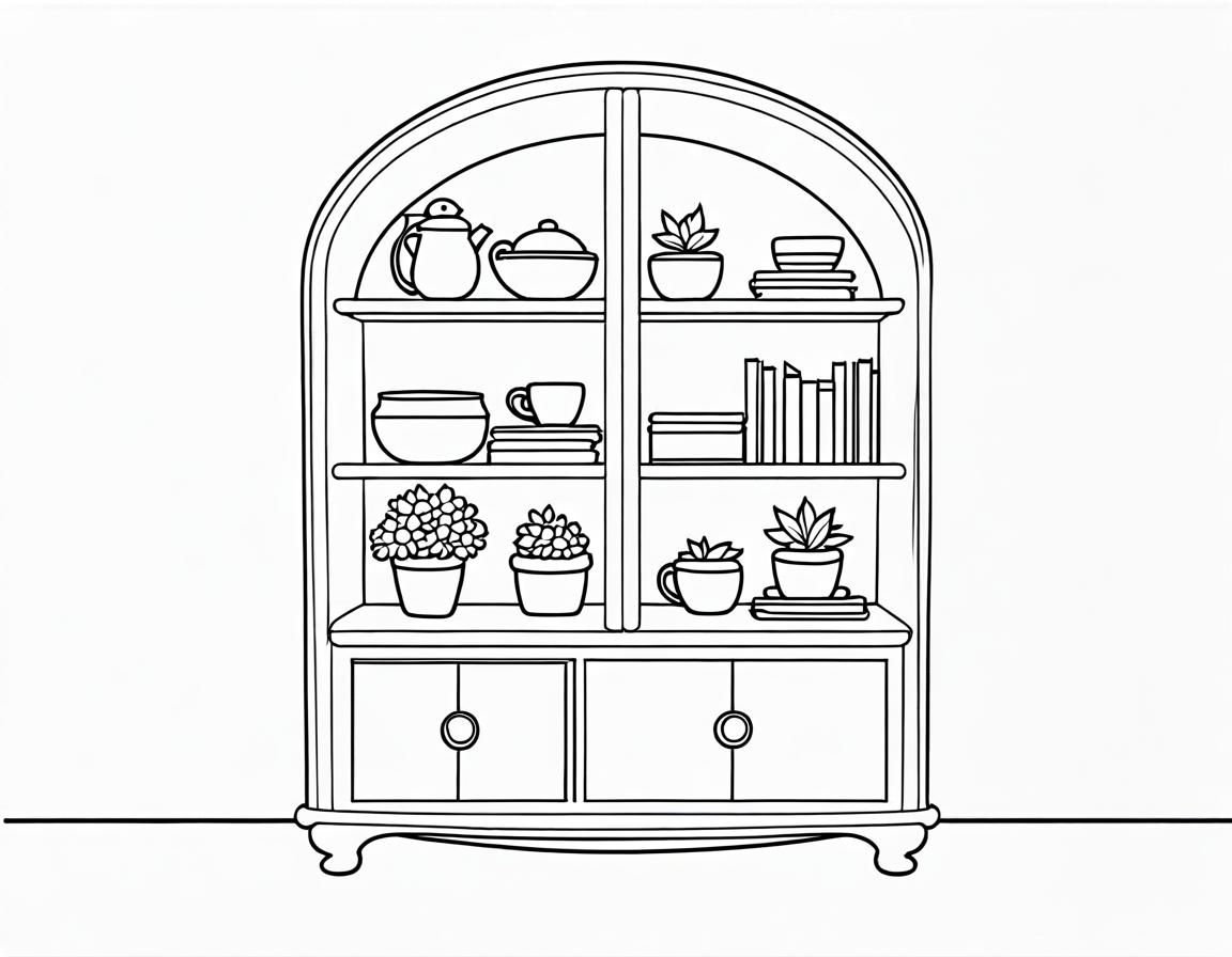 Cute Cozy Nook: Coloring Book Line Art