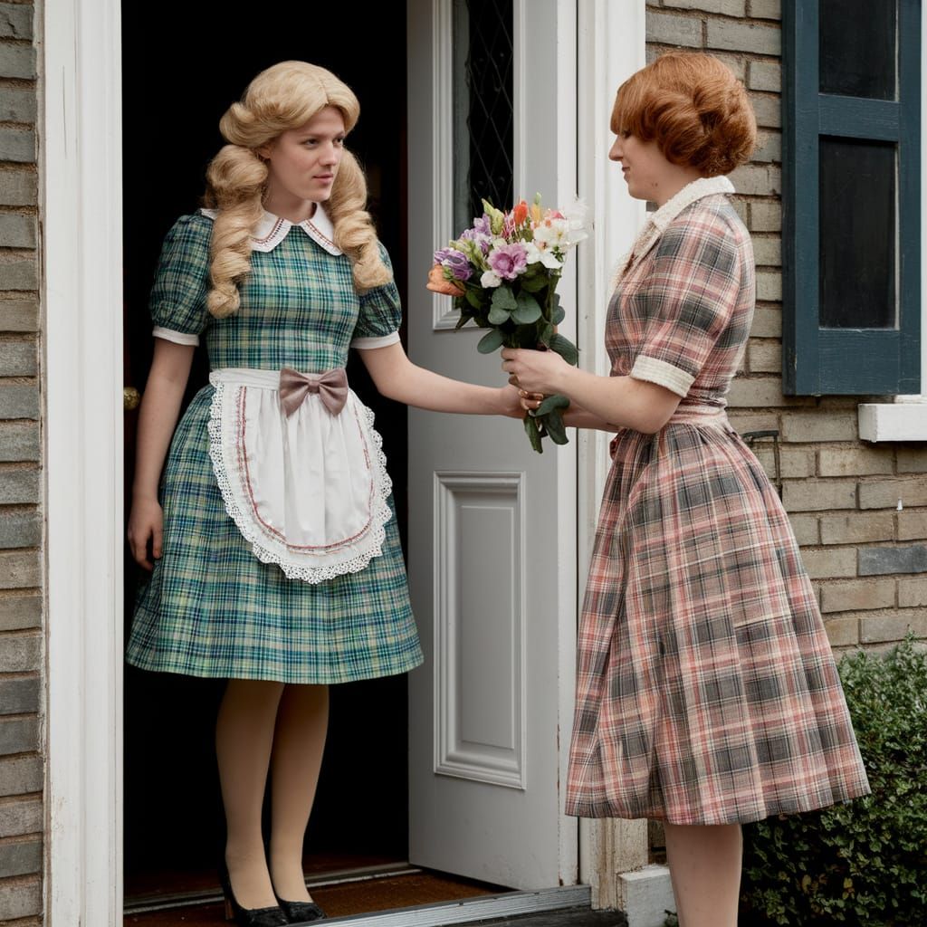 1990s Crossdresser Opens Door to Flower Delivery