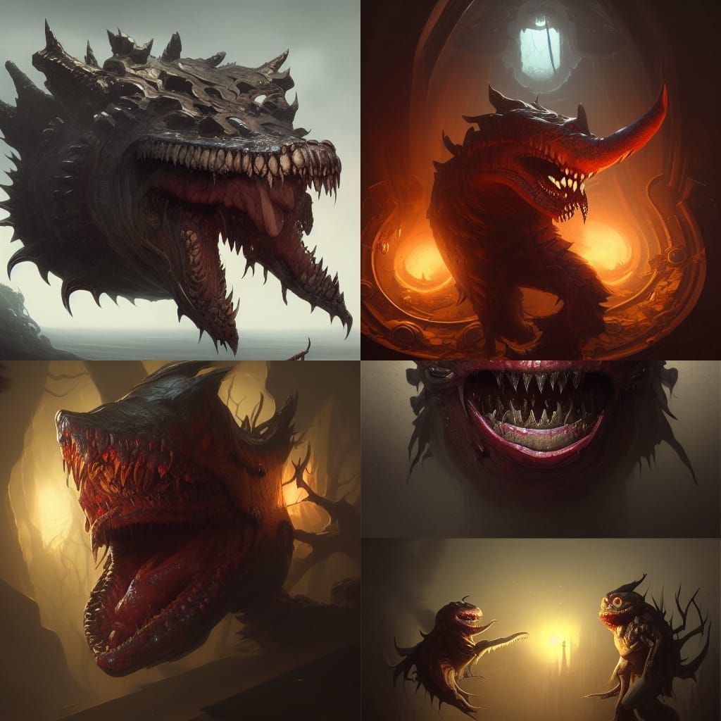 Treasure Chest Mimic in Dark Fantasy Style