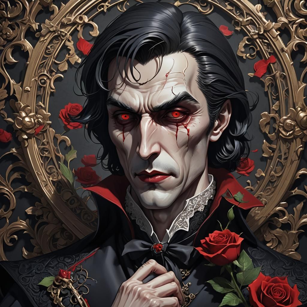 Victorian Vampire in Anime-Inspired Portrait