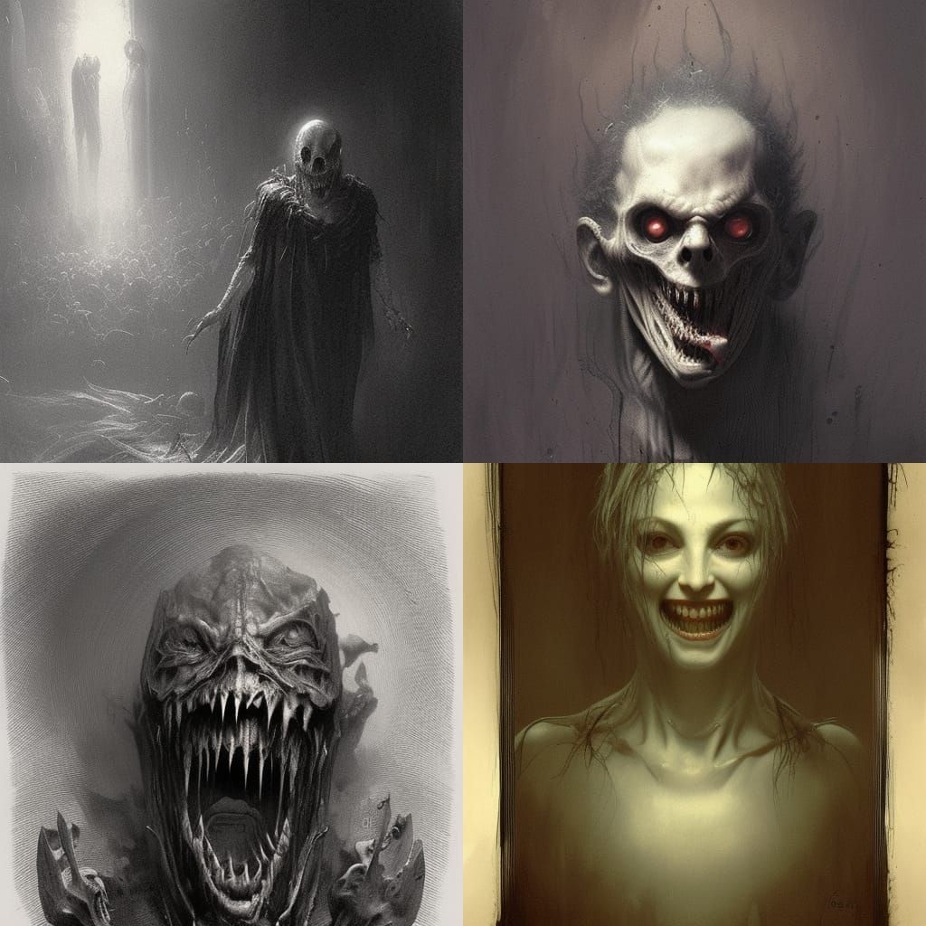 Disgusting Psychopathic Smile in Horror Style