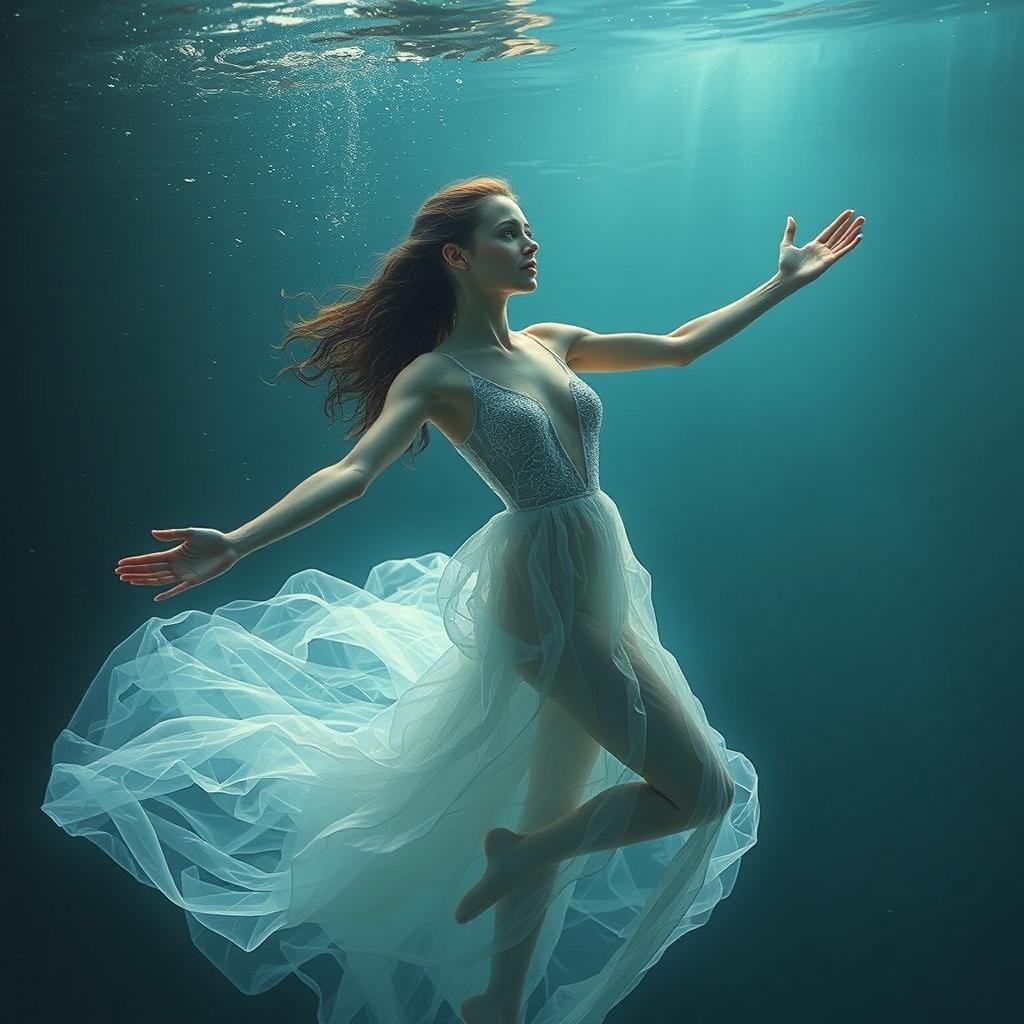 Ethereal Woman Emerges from Water