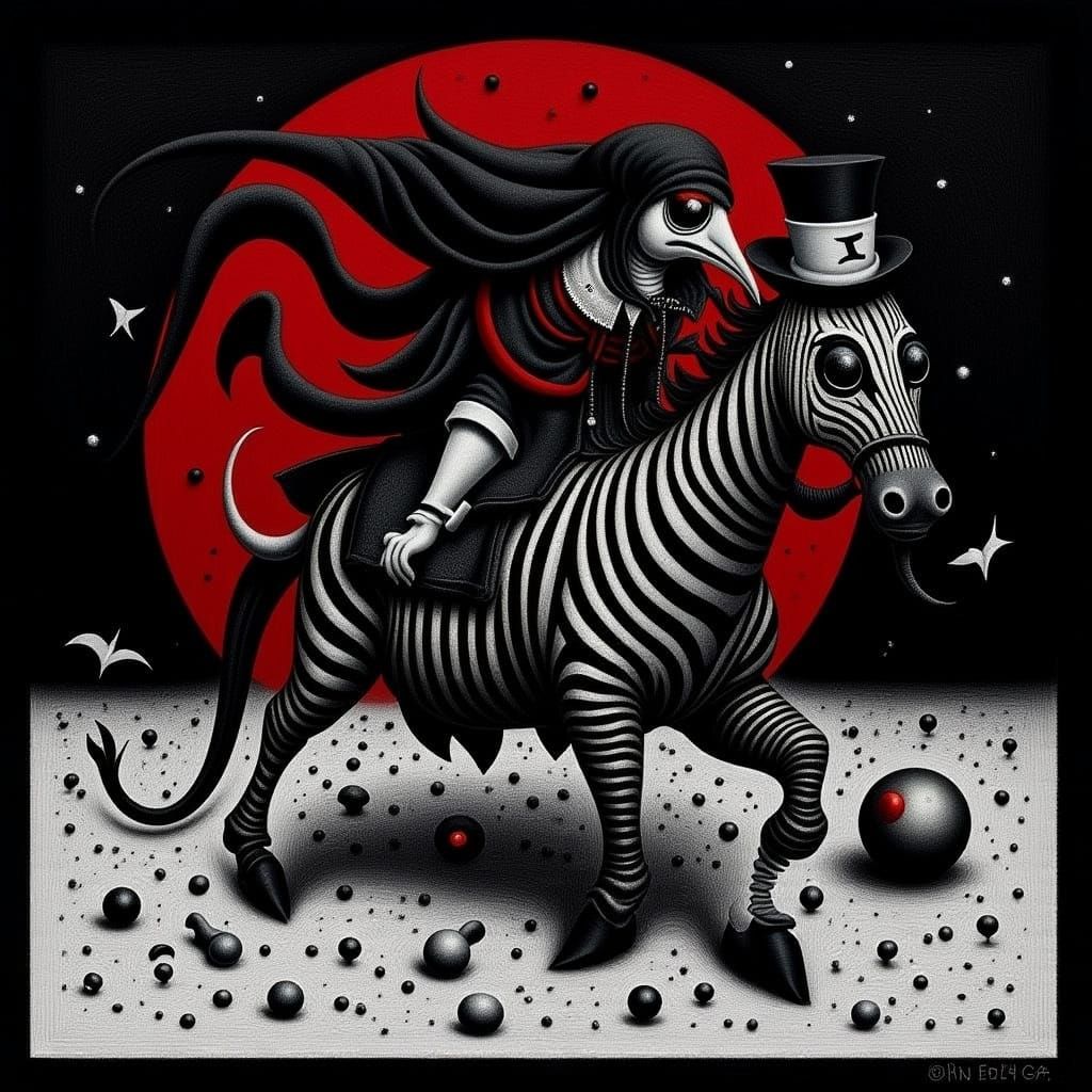 Medieval Zebra Demonstration of Dark Fantasy Art