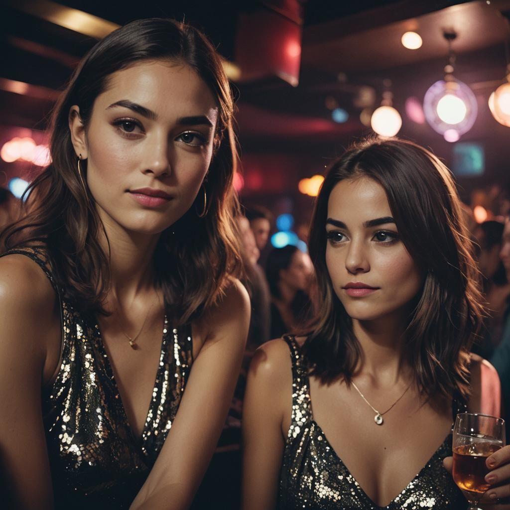 Lonely Woman Cries in a Crowded Nightclub