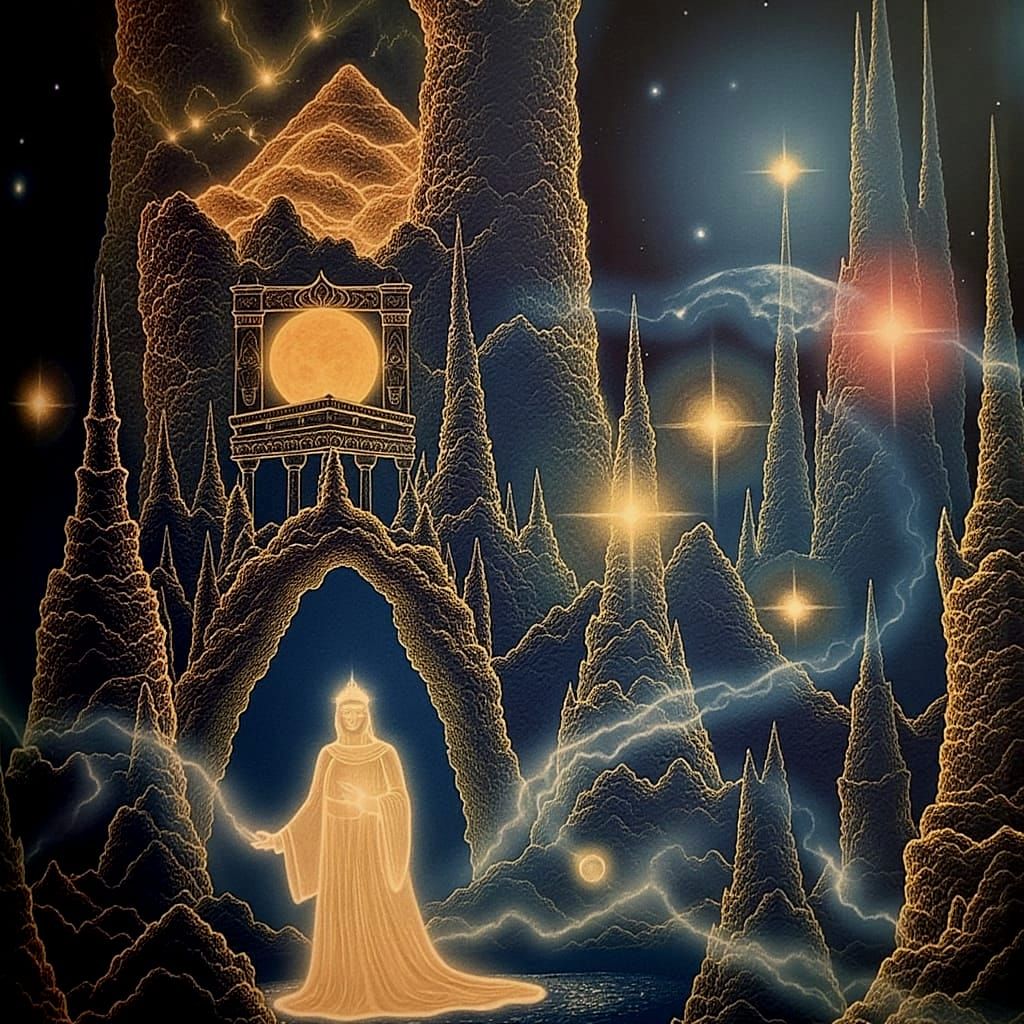 Surreal Cosmic Gate Unveils Baroque Cityscape